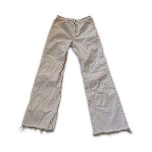 Grey Bandit Risen White High Waist Flare Jeans Raw Hem Womens Size‎ 27